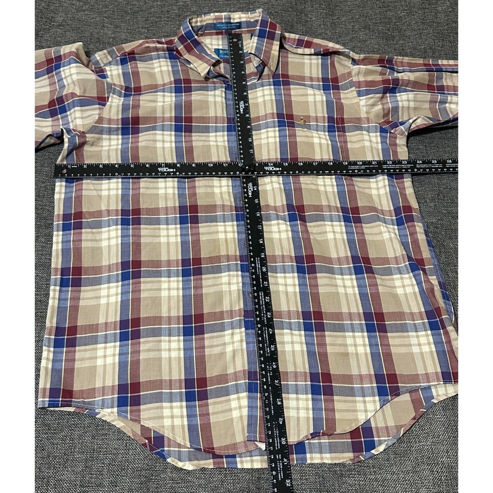 Dover By Arrow Men's L Plaid Long Sleeve‎ Shirt - Picture 2 of 7